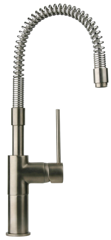Latoscana Elba single Handle Kitchen Faucet With Spring Spout, Stream Only In Brushed Nickel touch on bathroom sink faucets Latoscana